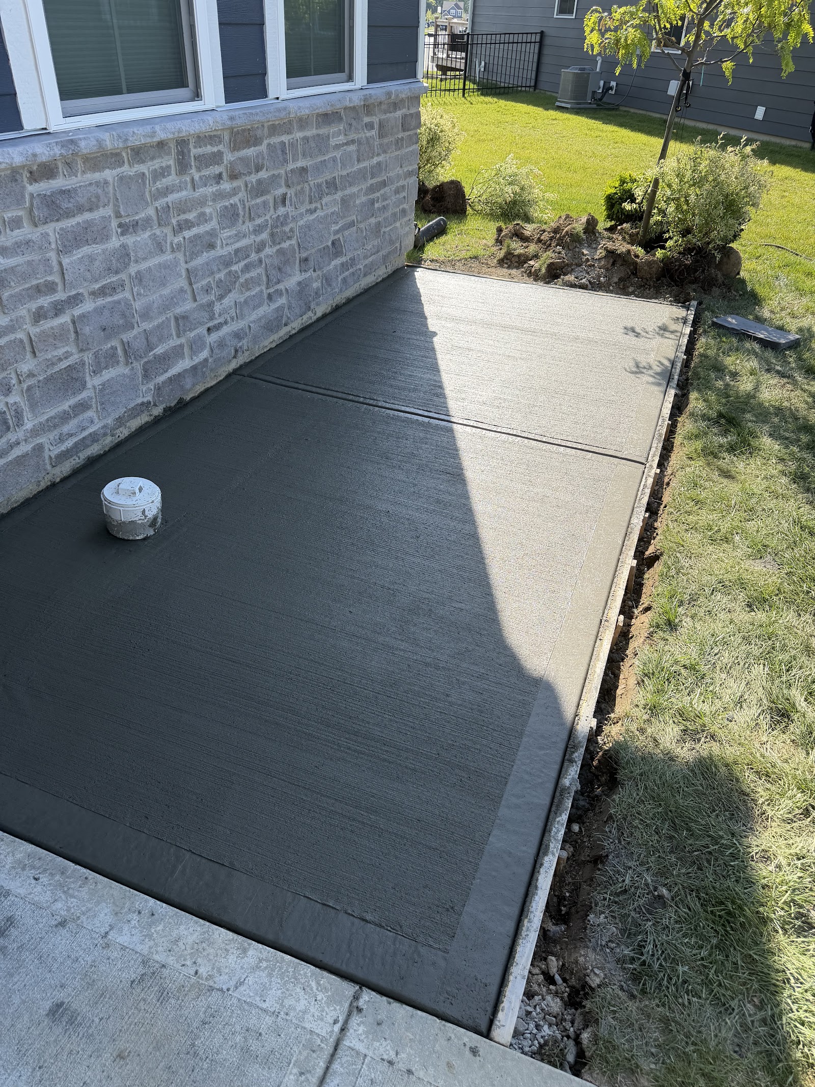 Cleared area prepped after concrete and material removal